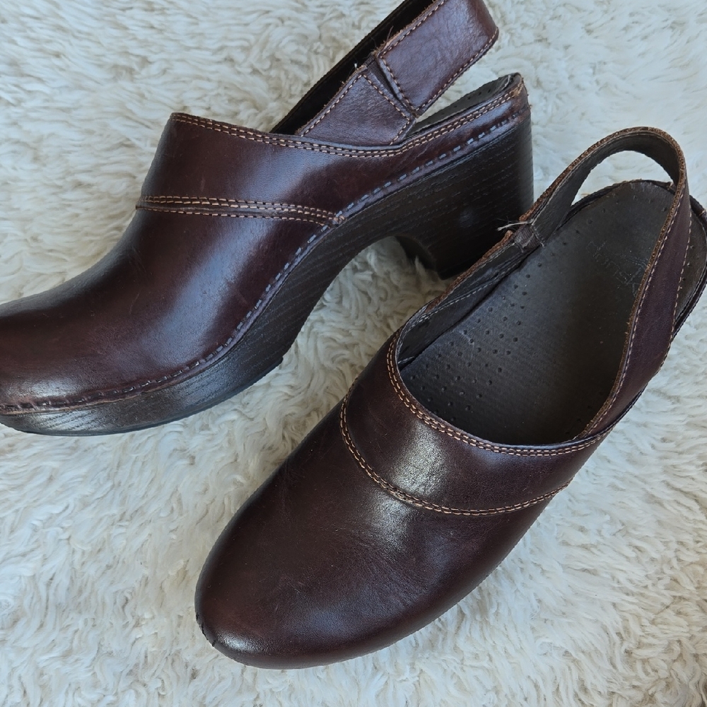 Dansko Classic Brown Leather Slingback Professional Clog EU 41